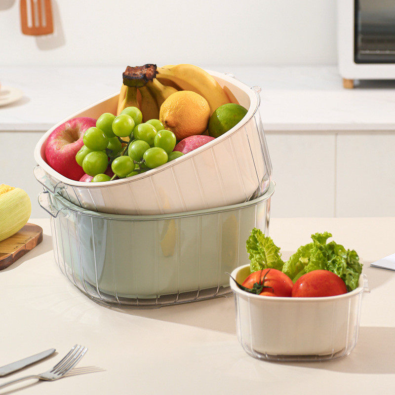 轻奢PET双层沥水篮厨房镂空洗菜盆水果篮多功能收纳滤水盆代发,餐饮具,洗菜盆/沥水篮/漏水筛,淘宝优惠券,粉丝福利购,淘宝优惠卷