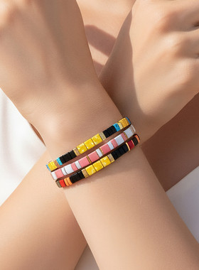 波西米亚风手工串珠手链