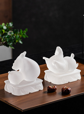 马摆件透明树脂开业礼物