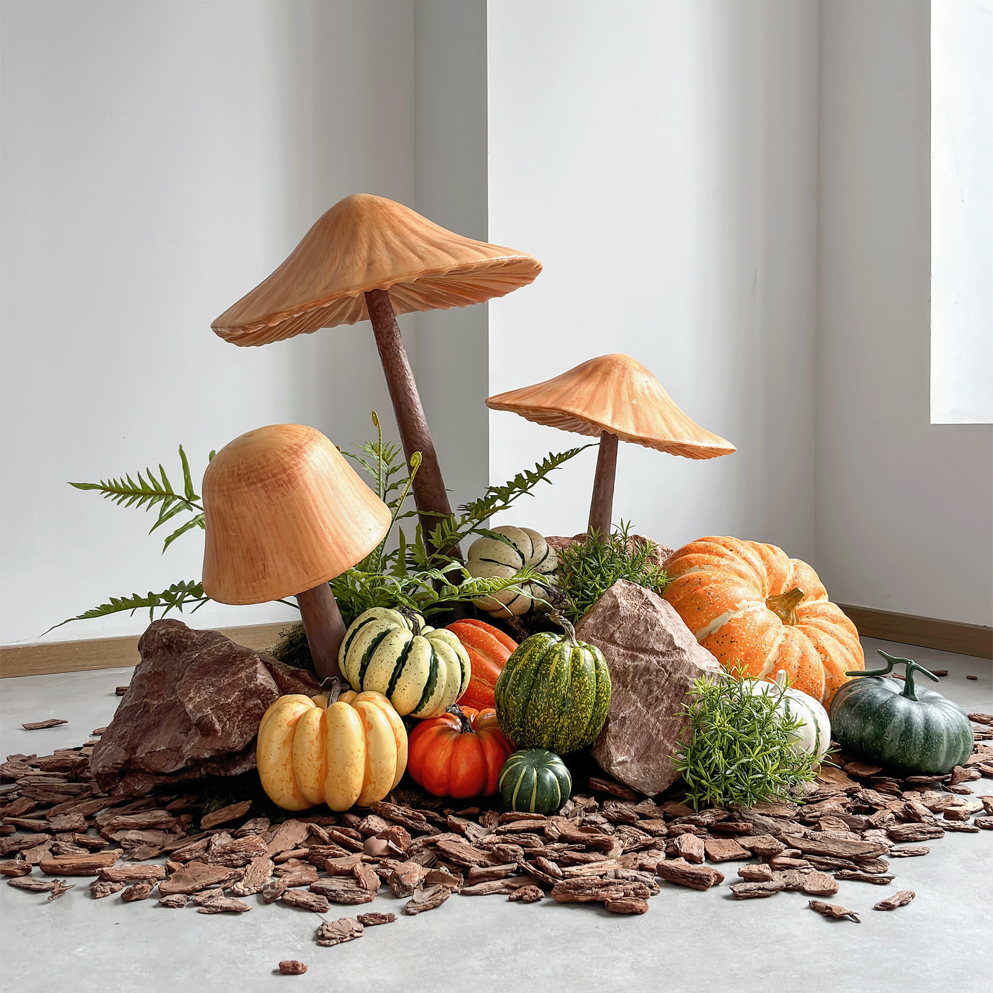 仿真蘑菇造景组合泡沫南瓜摆件