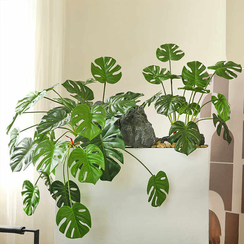 仿真绿植手感龟背叶假叶子落地盆栽室内春芋鸟巢叶装饰软装造景,家居饰品,仿真植物盆景,淘宝优惠券,粉丝福利购,淘宝优惠卷