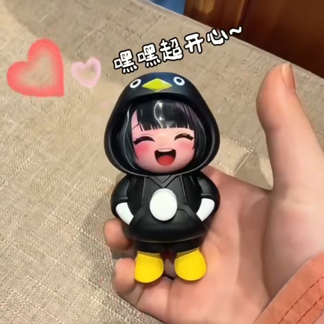会说话咕咕嘎嘎小企鹅带录音Q版手办玩具公仔儿童礼物发声解压