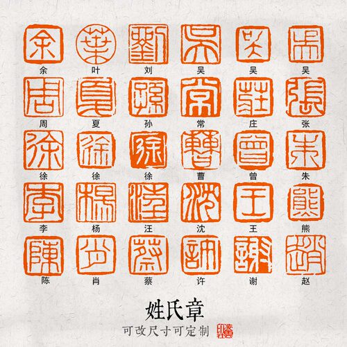 姓氏章印章定制个人姓名印章书法篆刻石材印章可改尺寸