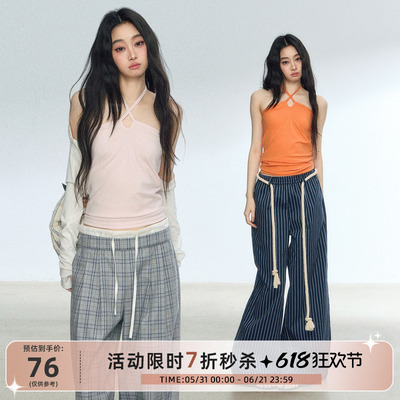 RedBling 原创设计多色挂脖性感修身收腰抹胸背心内搭打底上衣女