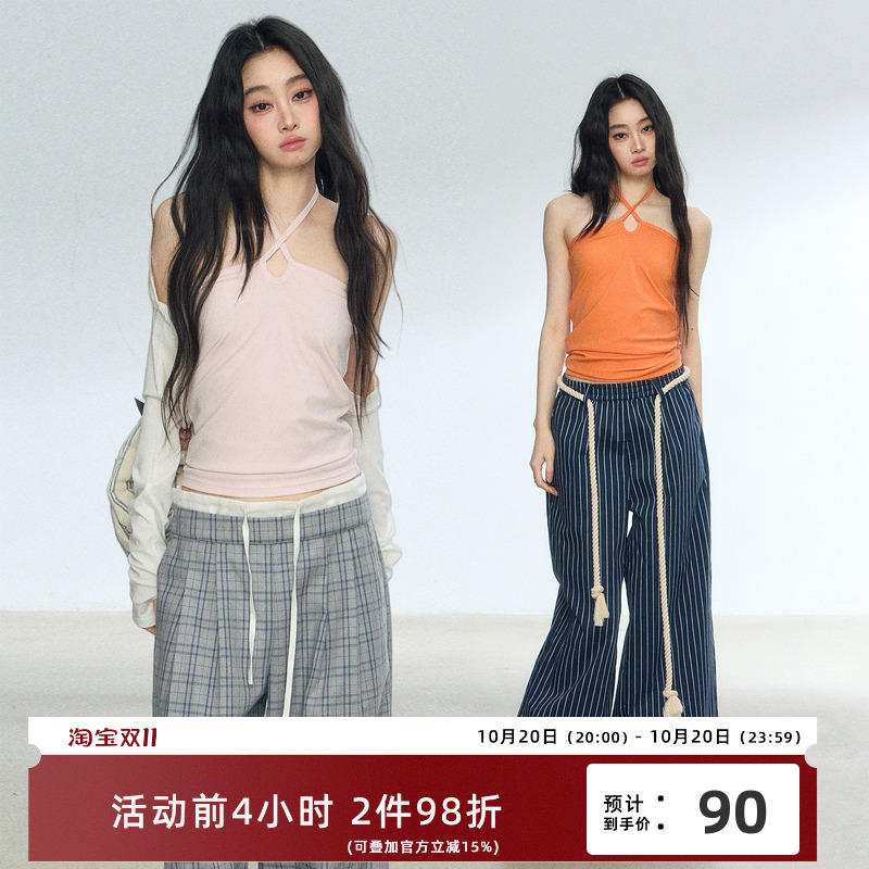 RedBling 原创设计多色挂脖性感修身收腰抹胸背心内搭打底上衣女