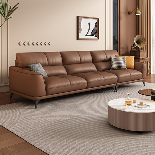 岚瑟琳复古风头层牛皮真皮沙发