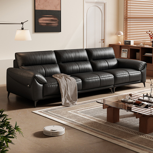 岚瑟琳真皮沙发头层牛皮客厅简约现代小户型直排意式极简大象耳朵