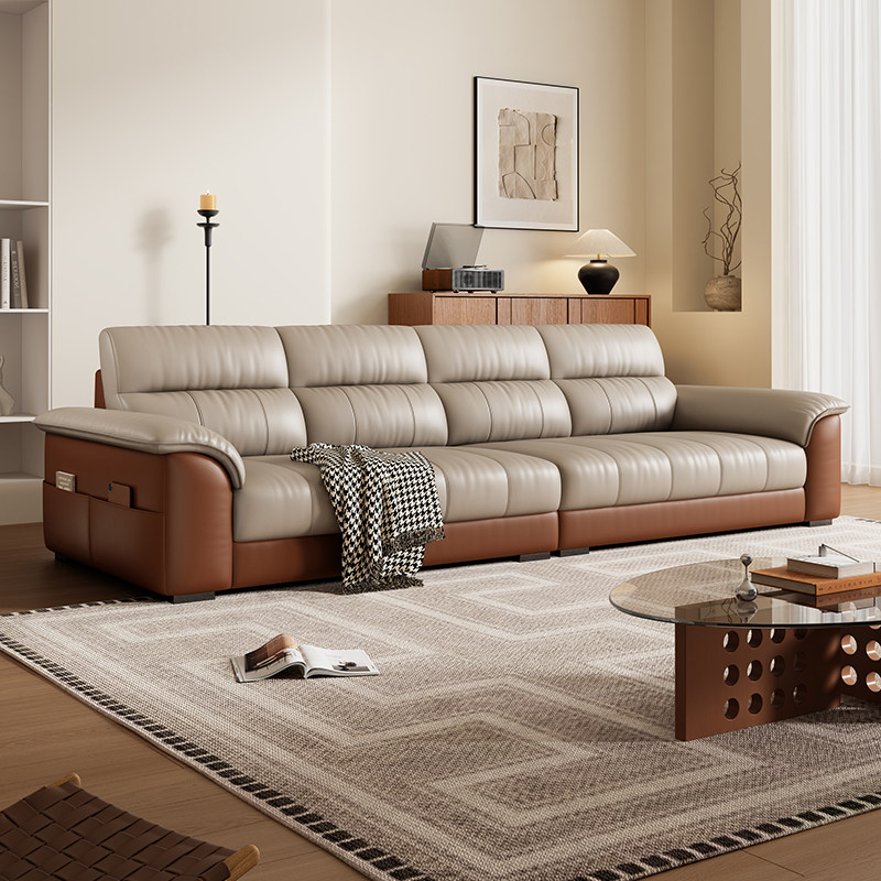 岚瑟琳真皮沙发头层牛皮简约现代客厅2026新款广东佛山高端小户型