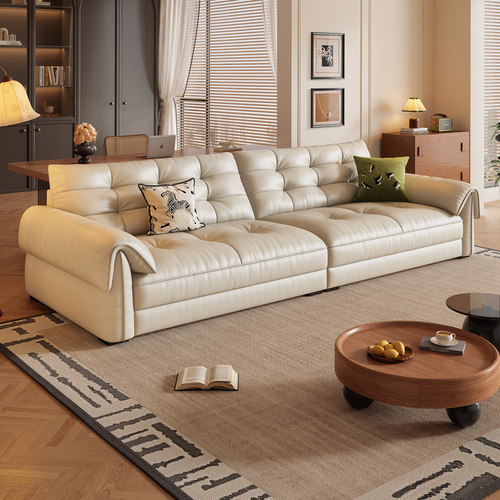 岚瑟琳意式轻奢头层牛皮真皮沙发