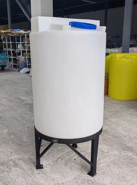 锥底PE水桶500L/1000升加厚型白黄色加药耐酸碱化工搅拌桶户外大