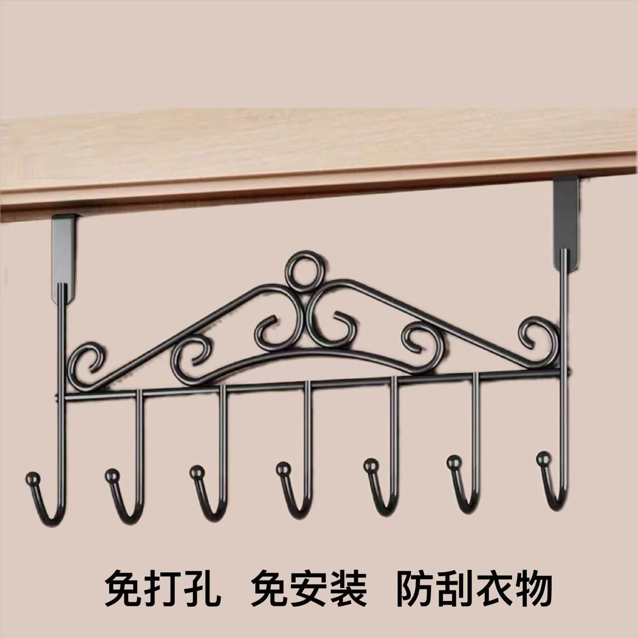创意衣服架子家用挂衣墙上免打孔 门后挂钩高级感进门玄关