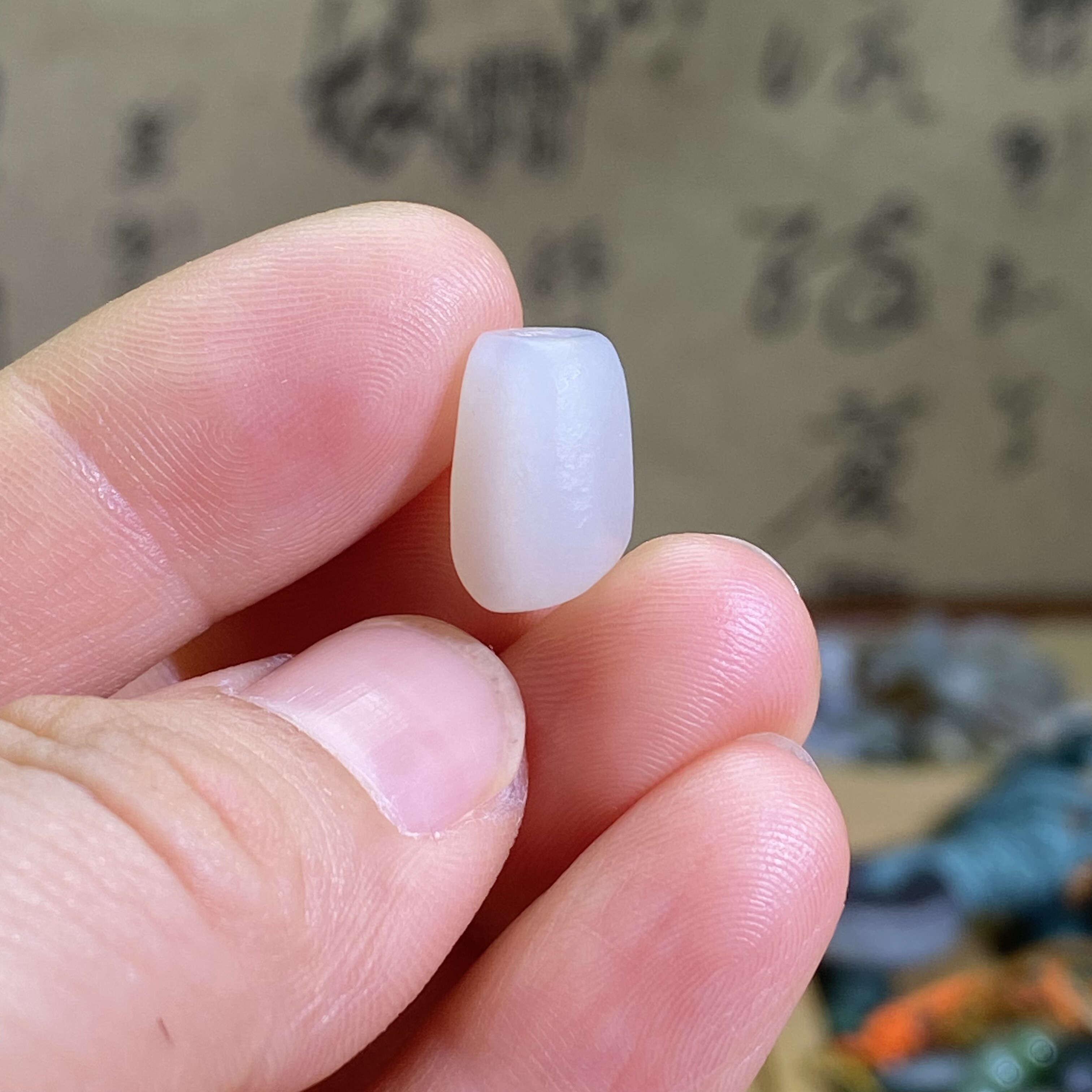 和田玉白玉随型小珠子配饰老光工艺复古风藏式手串手编绳多宝配珠
