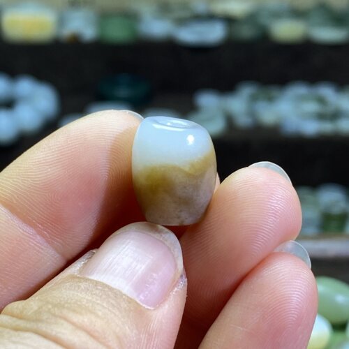 和田玉糖白分明随型珠子配饰老光工艺复古风藏式手编绳配珠
