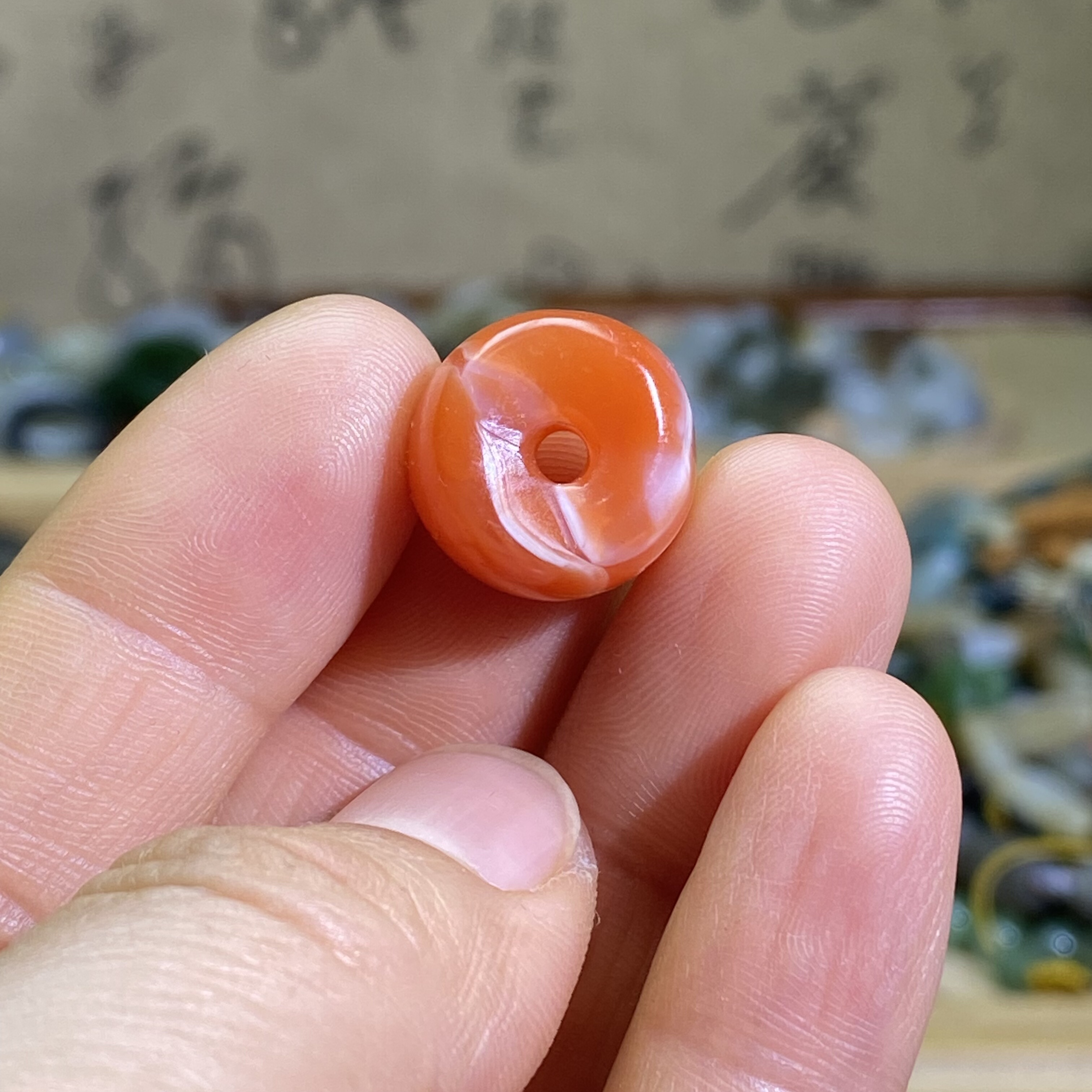 南红玛瑙樱桃红随型珠子配饰复古风老光工艺藏式多宝手编绳配珠