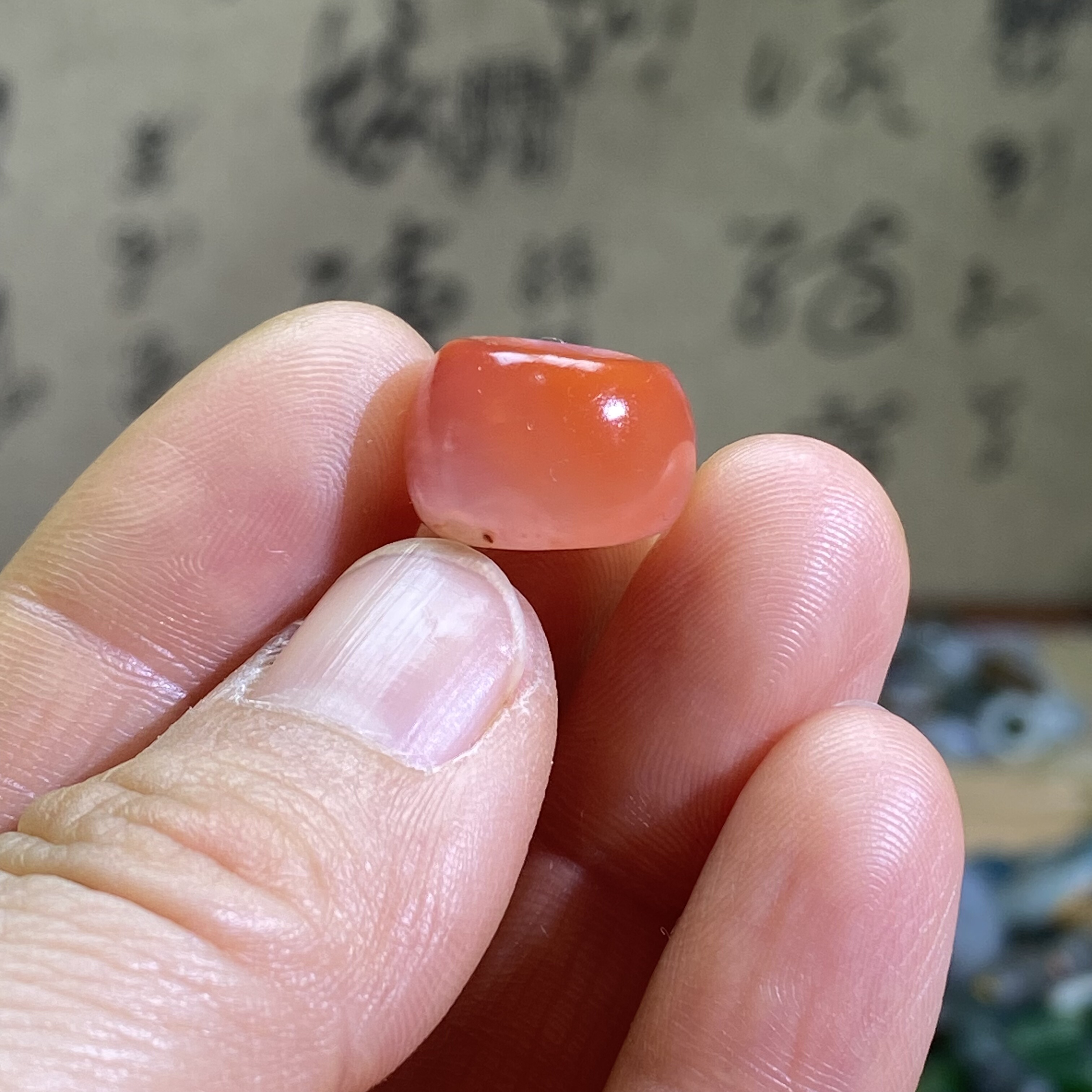 南红玛瑙樱桃红冰飘随型圆珠子配饰老光工艺复古风手编绳手串配珠