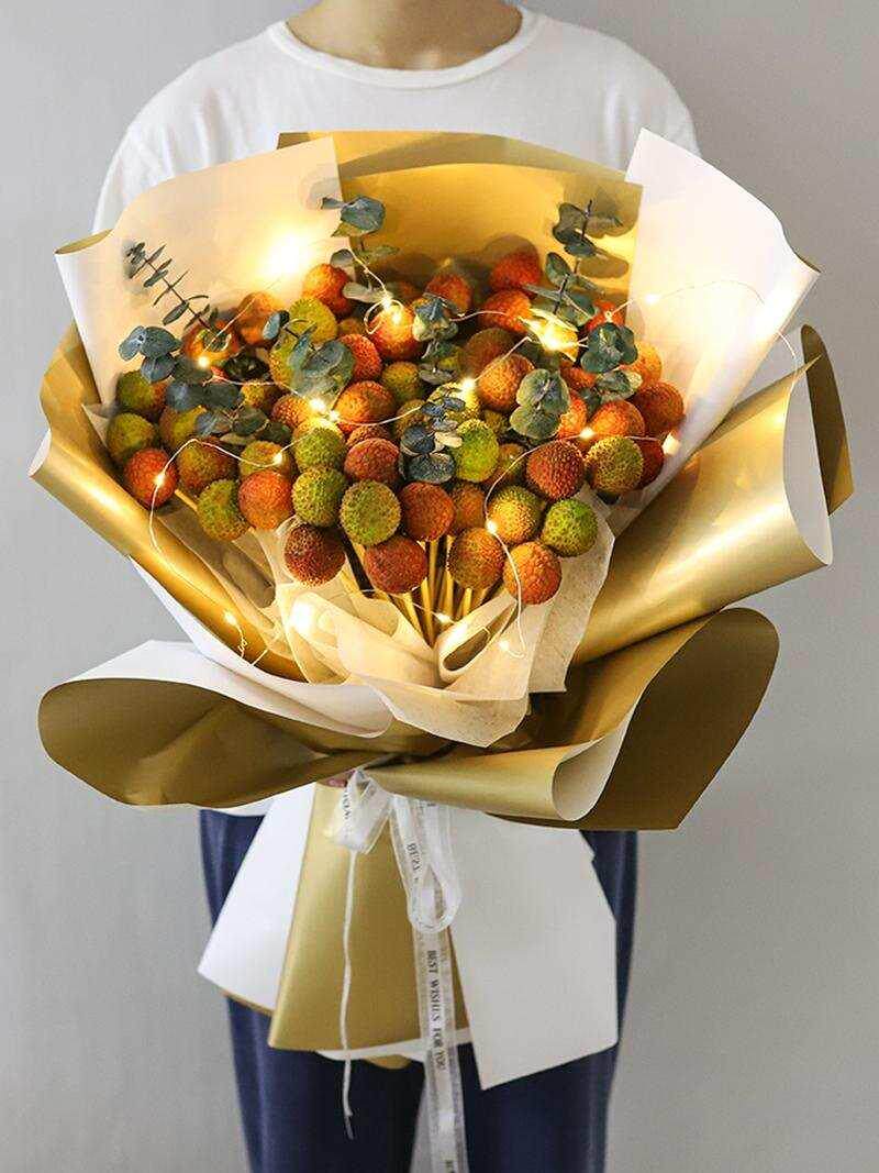 自制diy手工小礼物送男友送女友荔枝花束零食水果草莓生日送人diy