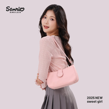 三丽鸥HelloKitty凯蒂猫美乐蒂单肩包包女腋下包手提大容量通勤