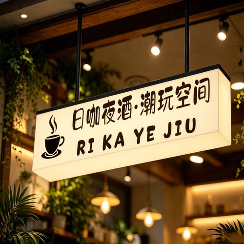 双面吊挂亚克力灯箱广告牌发光字