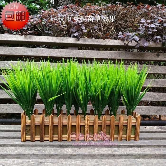 仿真秧苗假草工程造景装饰插花配材塑料韮菜叶水草绿植舞台道具用