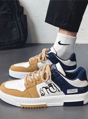 新款春季男士帆布鞋韩版潮流板鞋百搭小众学生鞋子男ins休闲潮鞋