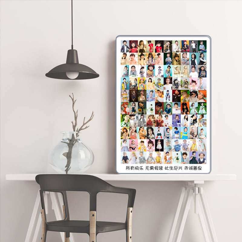 百睡图百岁百天照相框挂墙周岁图100天百岁百日照片定制作周岁图