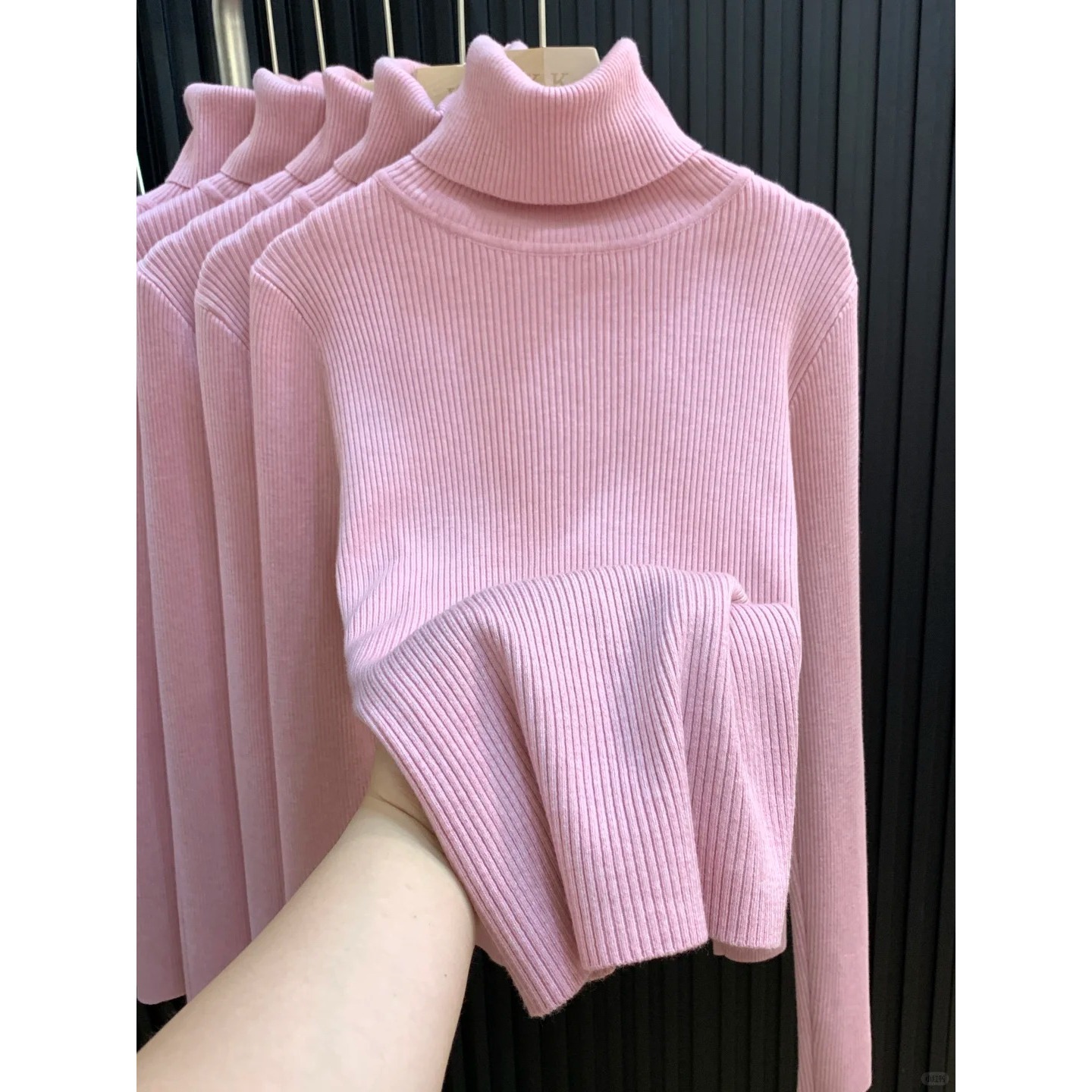 堆堆领打底衫毛衣女2025秋冬