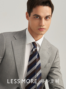 多少定制进口羊毛浅灰色婚礼新郎西服套装商务休闲修身职业男西装