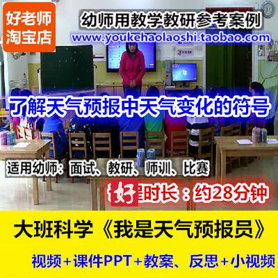 幼师用好老师教研参考优质公开课大班科学《我是天气预报员》符号