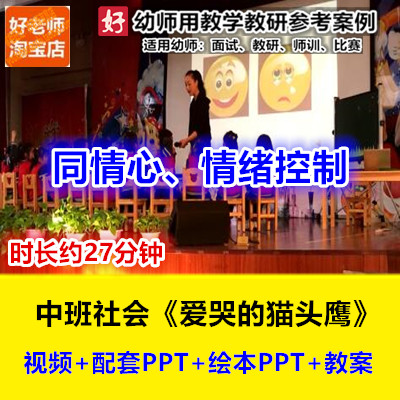 好老师幼儿园中班社会情绪心理《爱哭的猫头鹰》幼师优质公开课