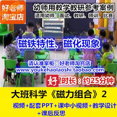幼儿园幼师用好老师教研参考优质公开课大班科学《磁力组合》2