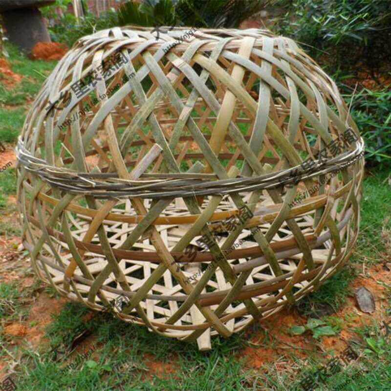 农家乐餐厅饭馆田园装饰家禽笼子竹编鸡笼农家风格装饰品装饰竹笼