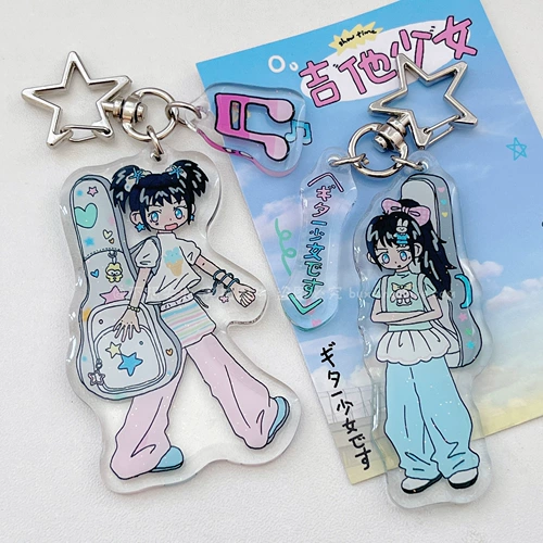 Оригинальный мультяшный акриловый брелок, гитара, брендовая подвеска