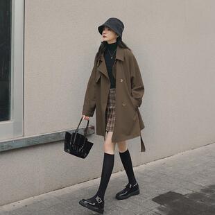 实拍咖色风衣外套女小个子春秋2025新款 高级感今年流行中长款