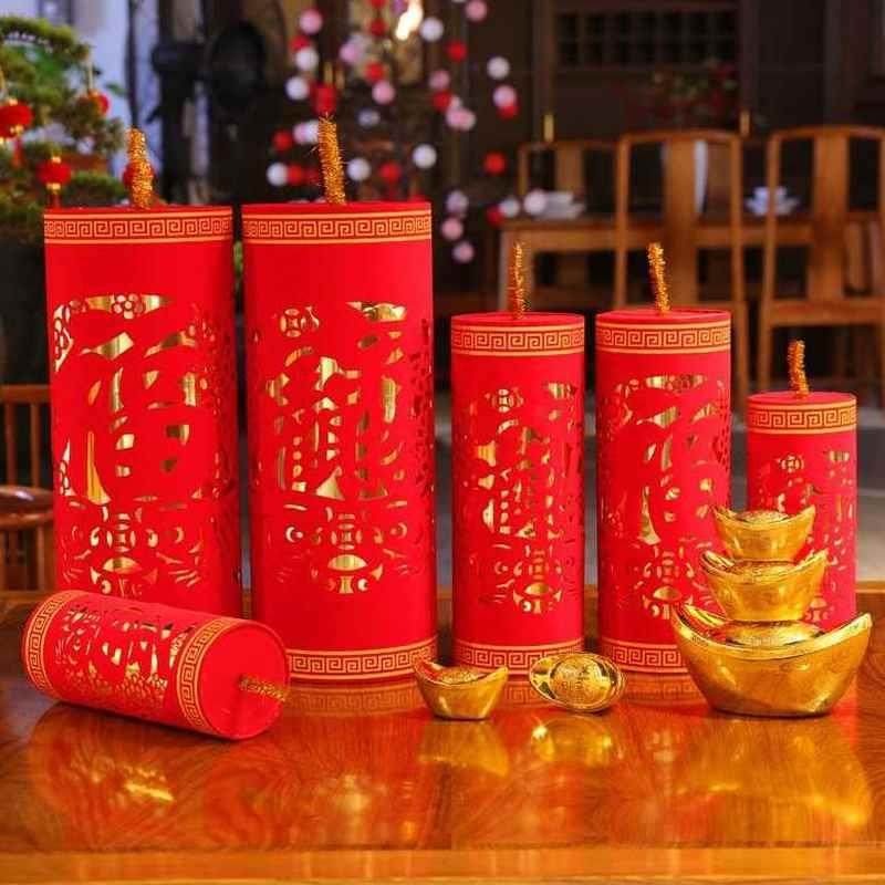 新款爆竹商场广场红色大号摆饰布置炮过年鞭炮品新年装饰2021
