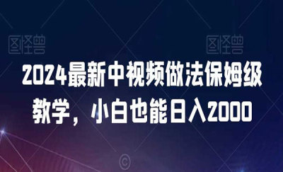 中视频日入2000保姆教学网络创业课程副业