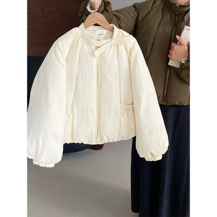 江左 白鸭绒上衣6171 小南瓜花苞设计感羽绒服女宽松灯笼袖