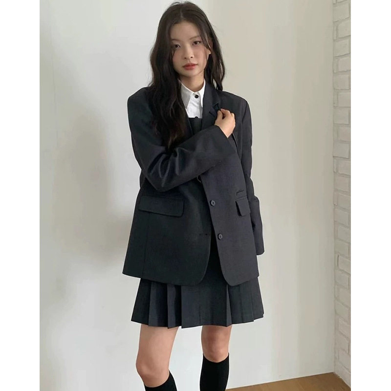 现货品质女装2026气质刺绣西装背心裙裤裙套装