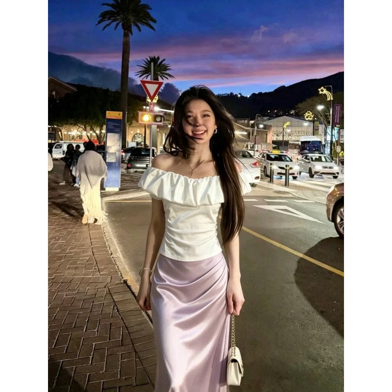 梨型身材裙子长款醋酸缎面鱼尾半身裙女漂亮包臀裙