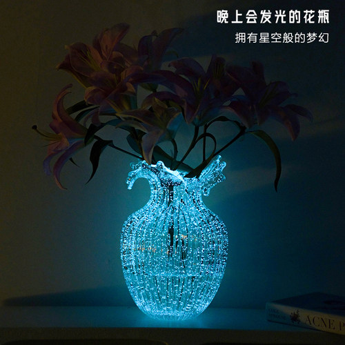 乐之沭网红夜光玻璃花瓶