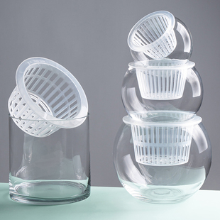 水培植物玻璃花瓶透明直筒圆柱形花瓶简约绿萝花盆白掌水养缸容器