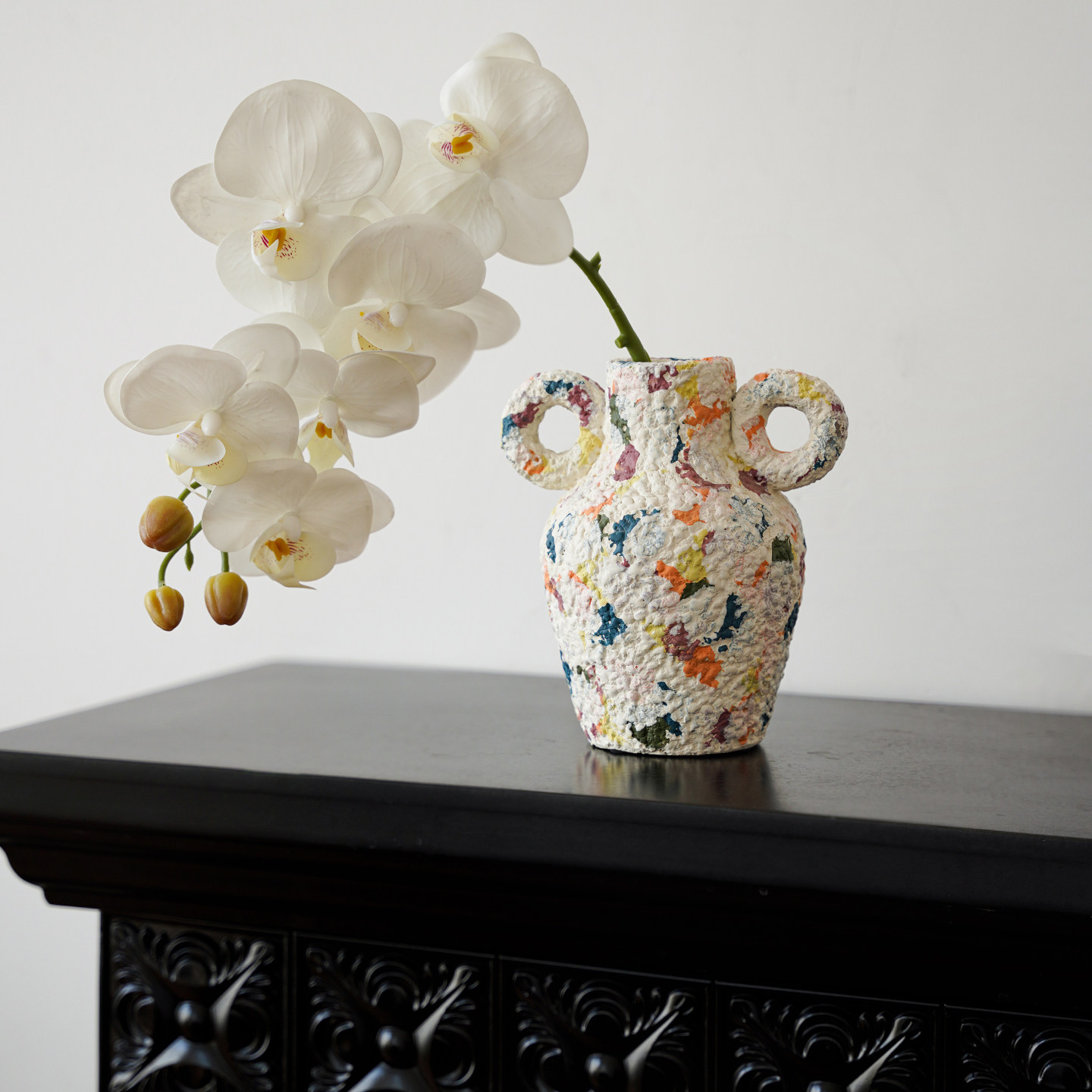 创意手绘侘寂风陶瓷花瓶客厅插花摆件装饰陶罐轻奢高级感花器鲜花,鲜花速递/花卉仿真/绿植园艺,花瓶,淘宝优惠券,粉丝福利购,淘宝优惠卷