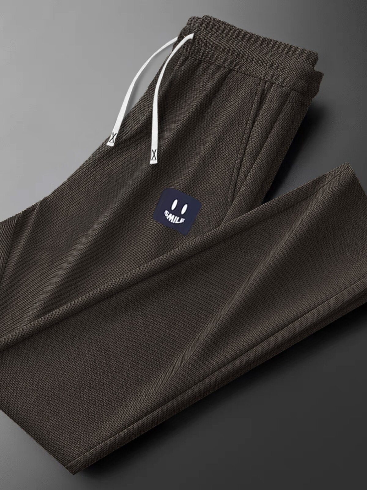 빅 브랜드 정리 대외 무역 잉여 싱글 컷 라벨 카운터 봄 가을 동풍 와플 캐주얼 스트레이트 와이드 팬츠 남성용 여성용