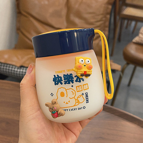 玻璃杯小巧可爱便携牛奶杯带刻度