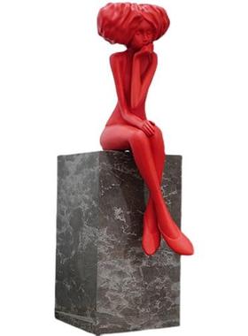 样板房间大型落地雕塑人物摆件艺术品售楼部酒店抽象玻璃钢装饰