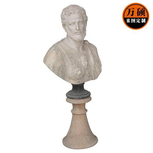 大理石半身胸像雕塑欧式汉白玉石雕人头雕像西方人物客厅装饰摆件