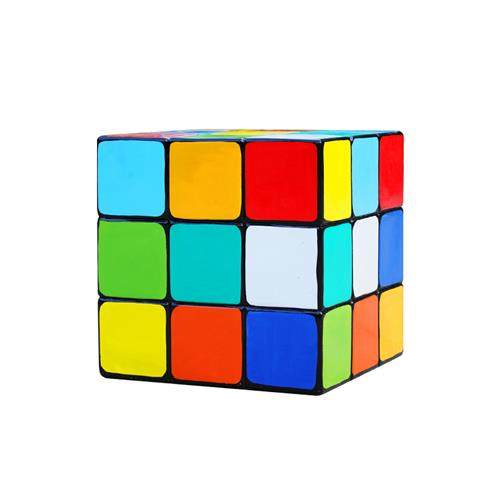 玻璃钢几何魔方雕塑幼儿园游戏城影院电竞彩色三角积木装饰品摆件