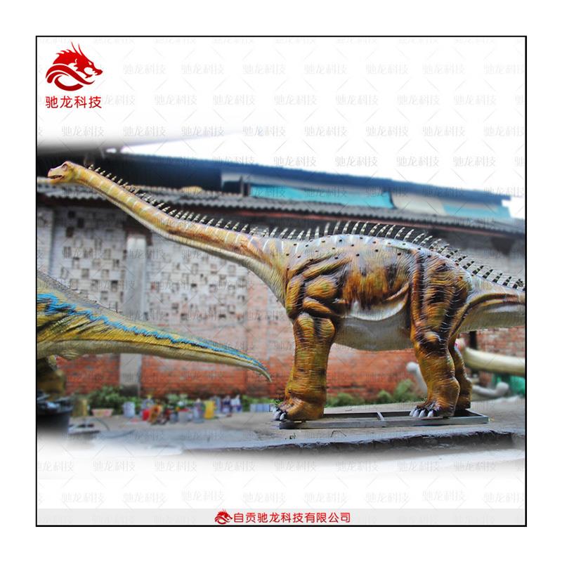 仿真梁龙玻璃钢树脂雕塑仿生软体插电感应会动恐龙模型装置定制