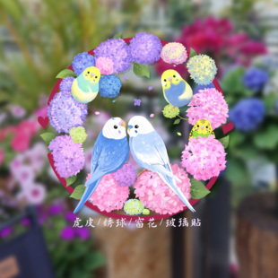 虎皮鹦鹉窗花 凯克鹦鹉玻璃窗花 鹦鹉周边牡丹鹦鹉玻璃贴2026窗花