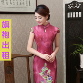 裙显瘦演出服 高开叉性感模特旗袍走秀民族风女装 租赁 长款