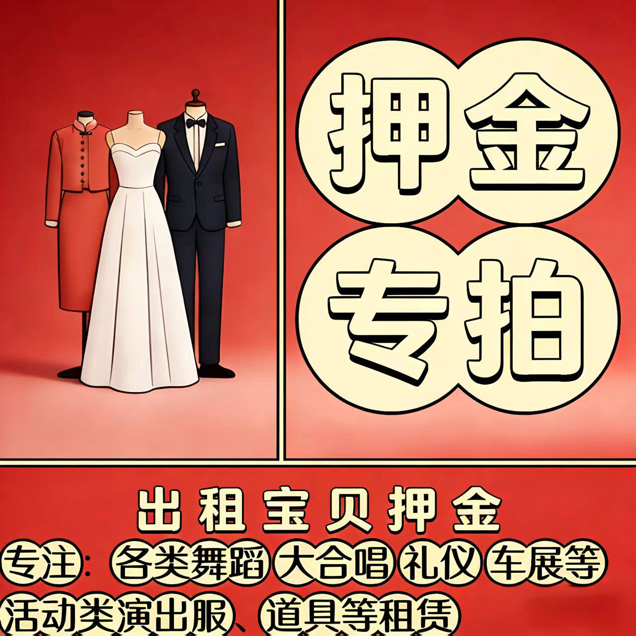 【押金专拍】美人坊演出租赁店押金链接古装欧美旗袍公主裙演出租